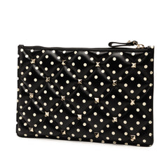 Leather Polka Dot Rockstud Clutch