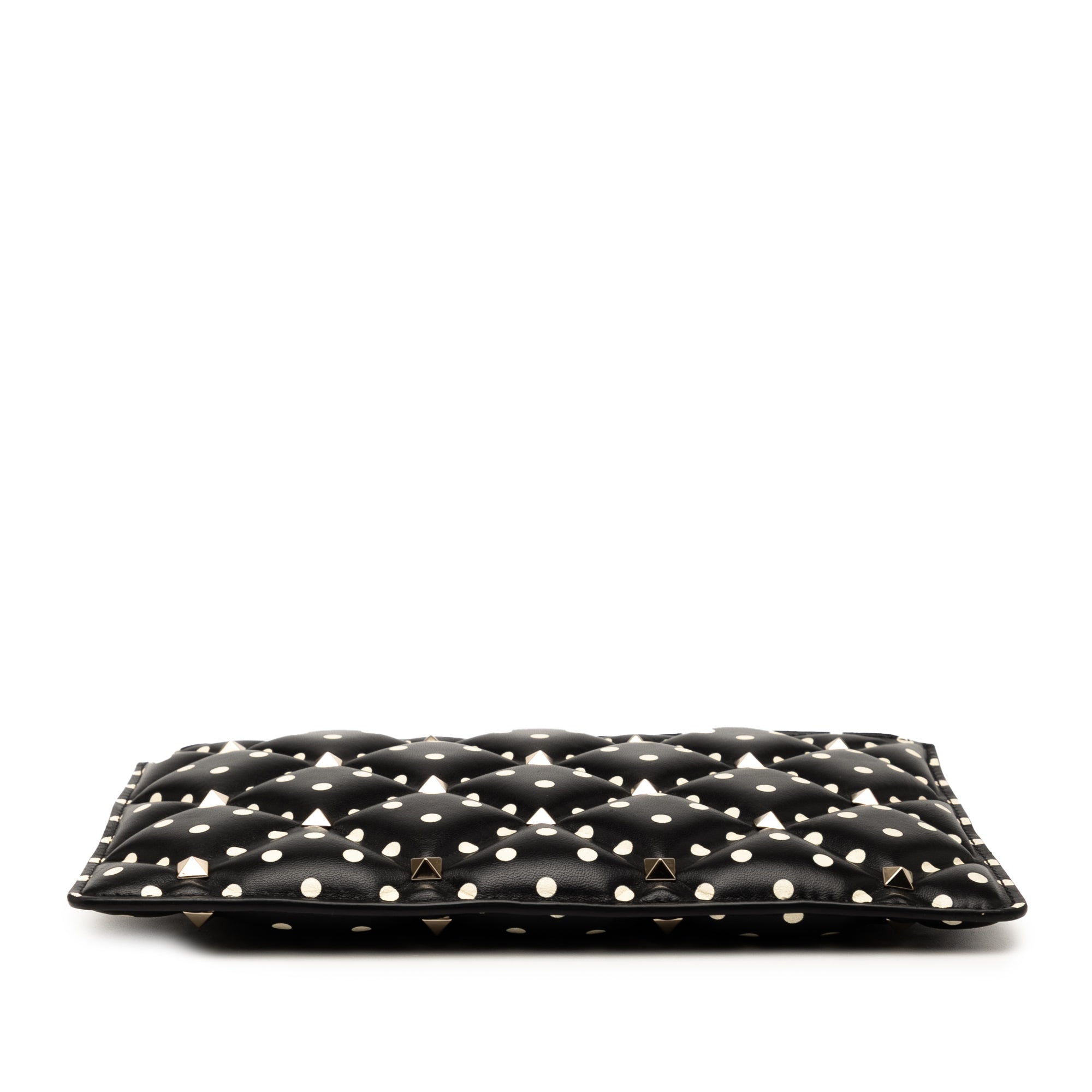 Leather Polka Dot Rockstud Clutch