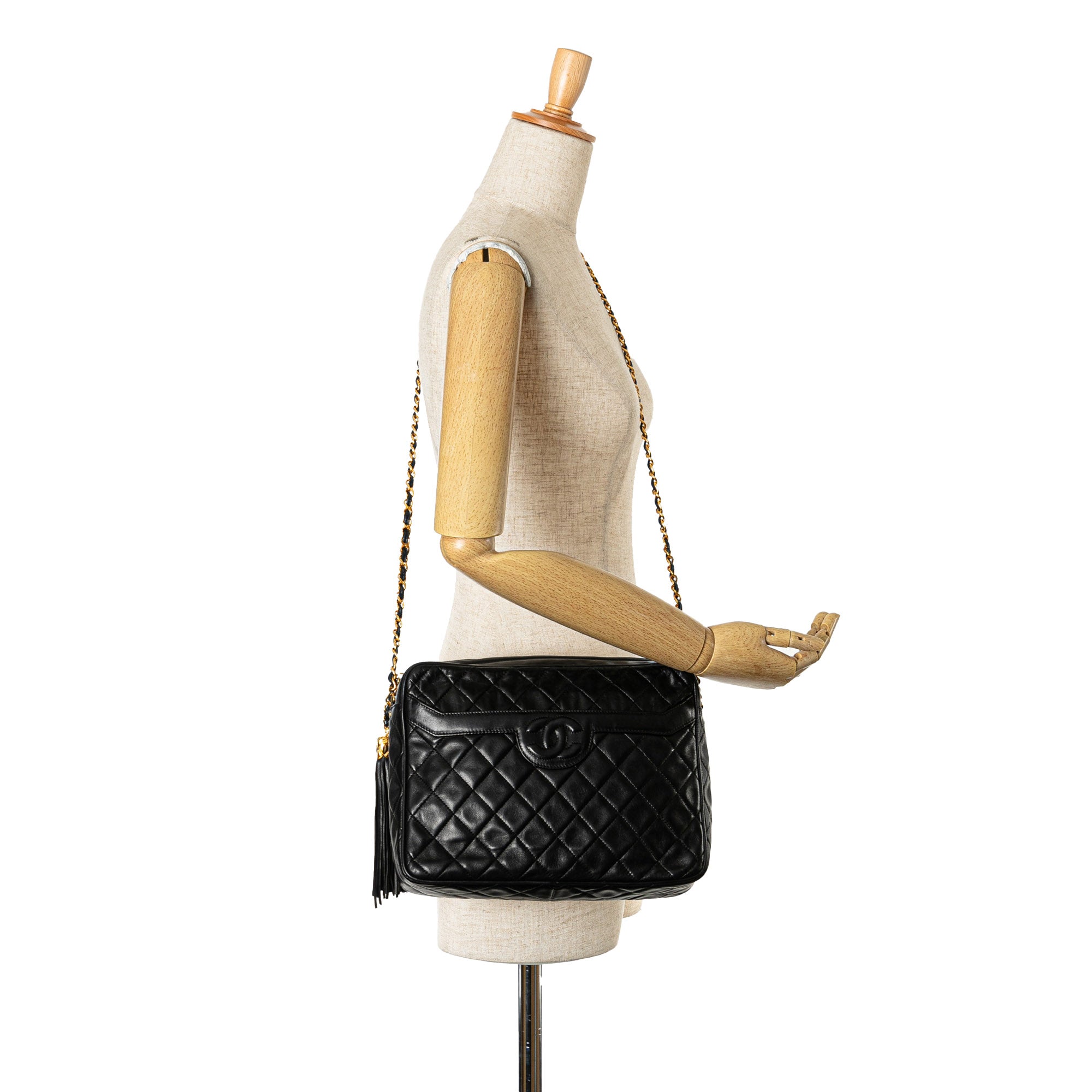 Quilted Lambskin Tassel Camera Bag