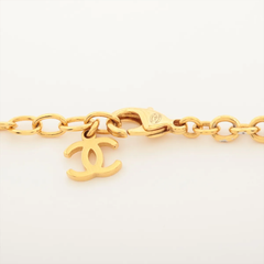 Chanel CC Flower Pendant Necklace Metal with Faux Pearls and Enamel