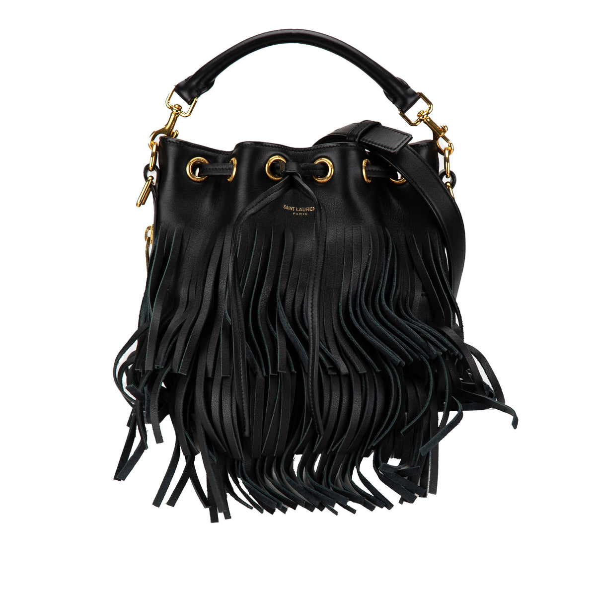 Small Emmanuelle Fringe Bucket Bag