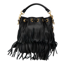 Small Emmanuelle Fringe Bucket Bag