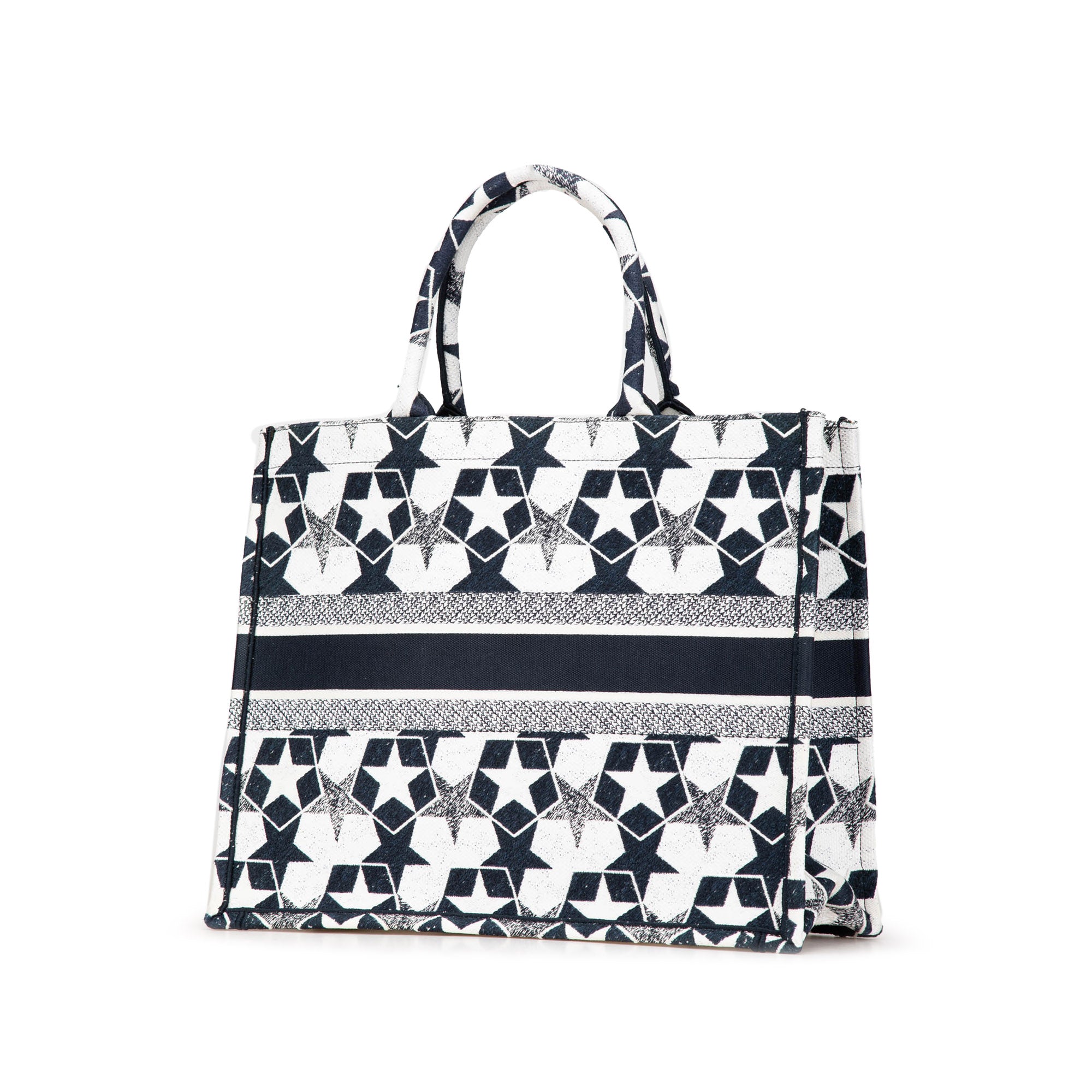 Large Canvas Embroidered Lucky Star Book Tote