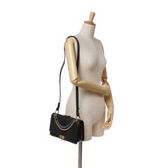 Quilted Calfskin Double Chain Top Handle Flap