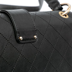 Quilted Calfskin Double Chain Top Handle Flap