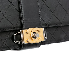 Quilted Calfskin Double Chain Top Handle Flap