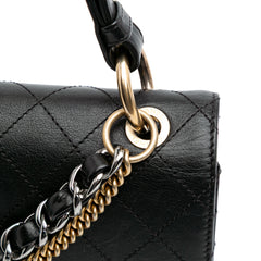 Quilted Calfskin Double Chain Top Handle Flap