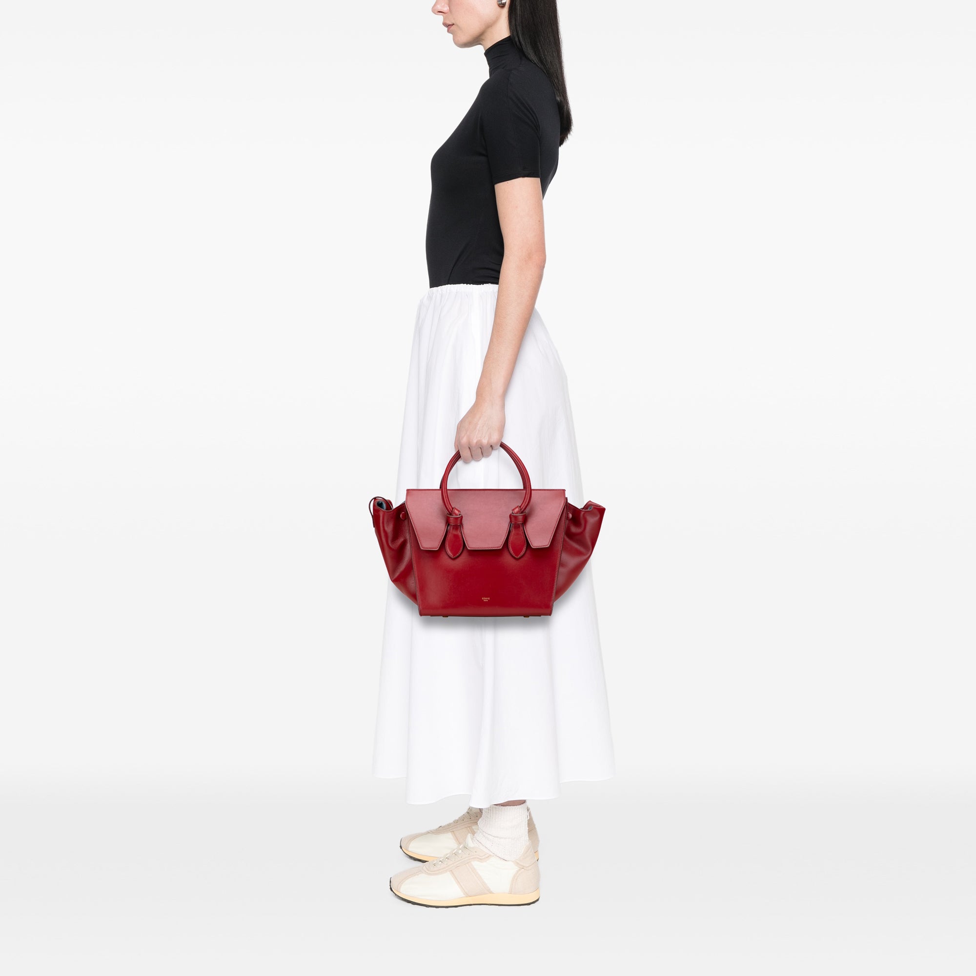 Small Leather Tie Tote
