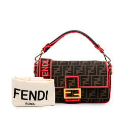 Medium Zucca Canvas Fluo Trim Baguette Satchel