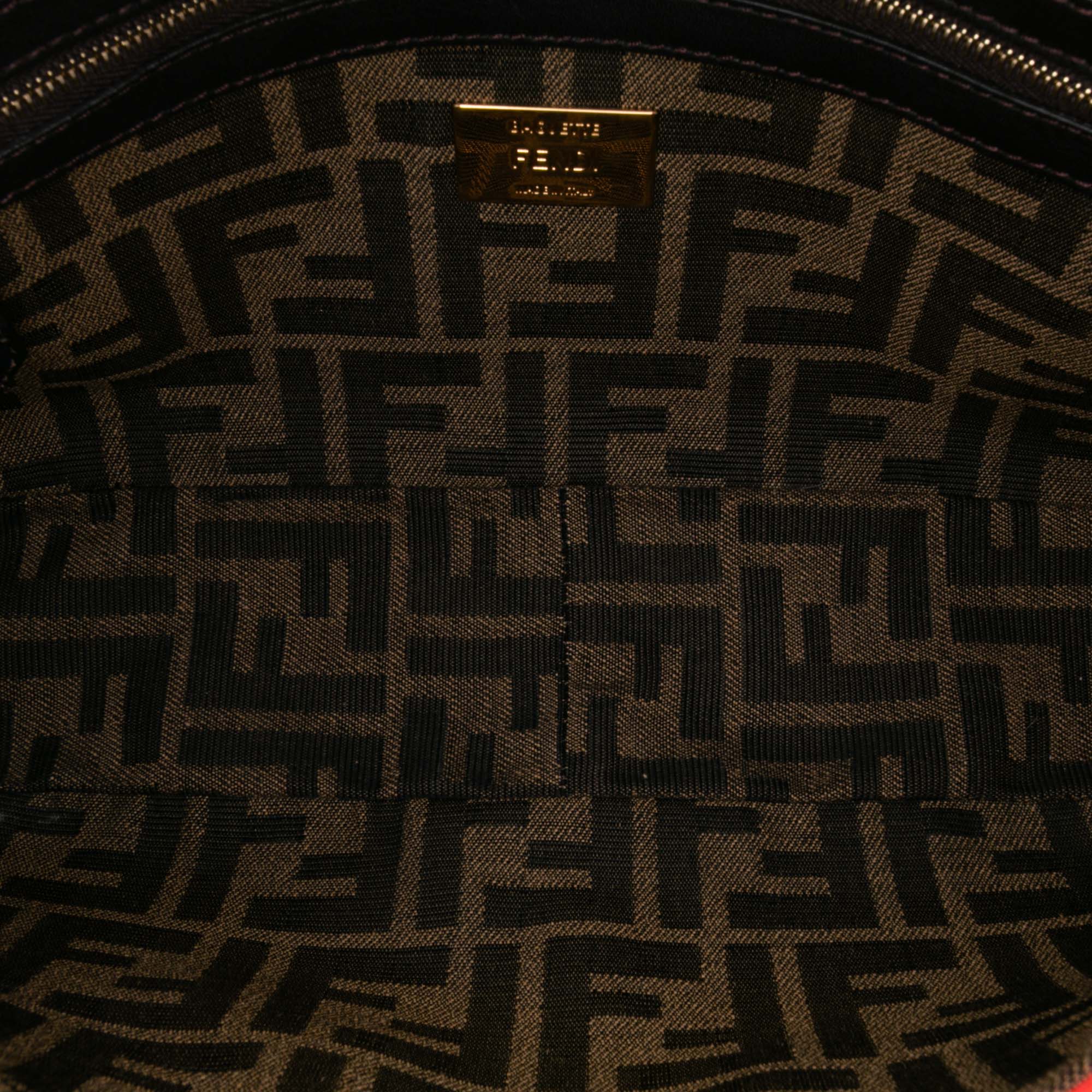 Medium Zucca Canvas Fluo Trim Baguette Satchel