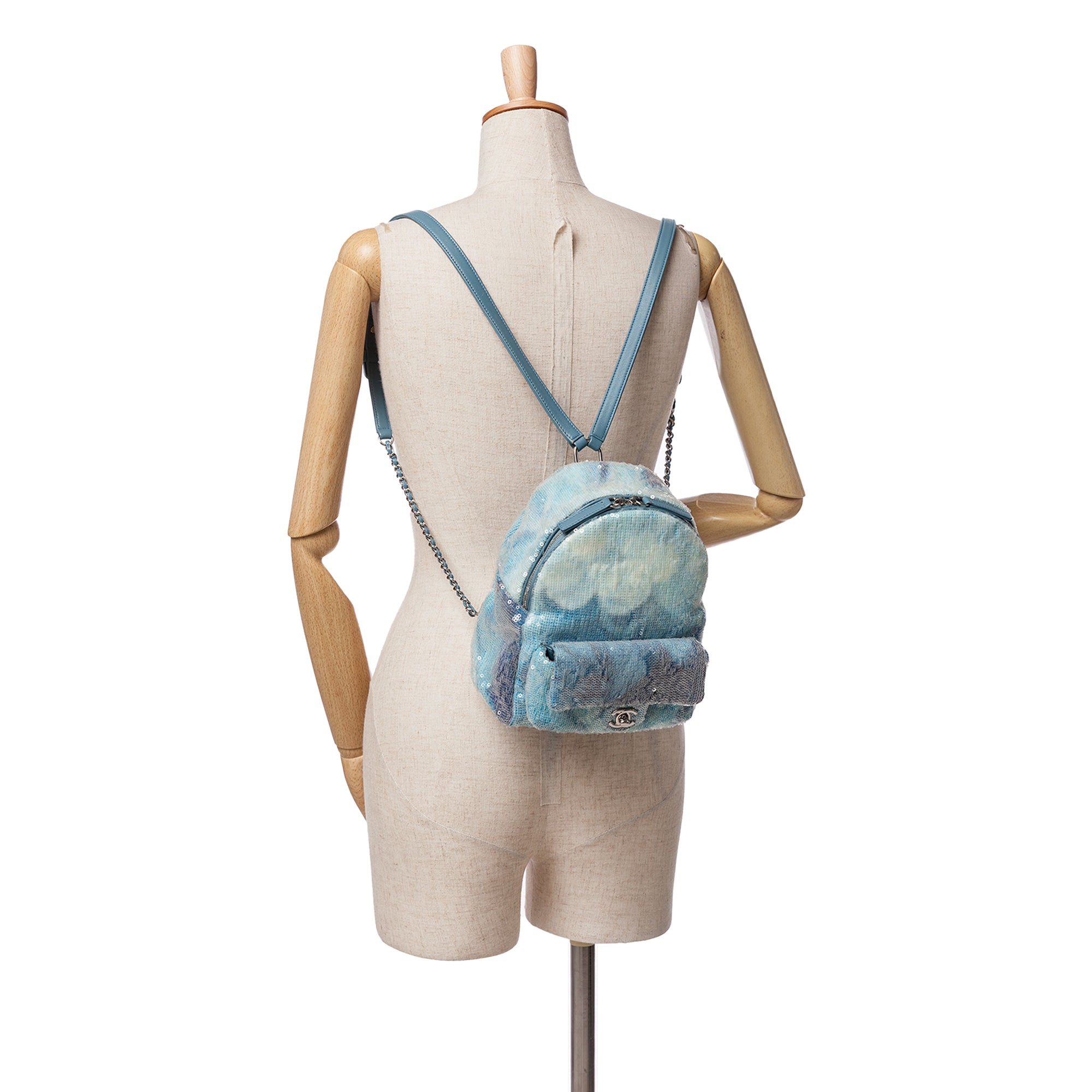 Mini Sequins and Lambskin Waterfall Backpack