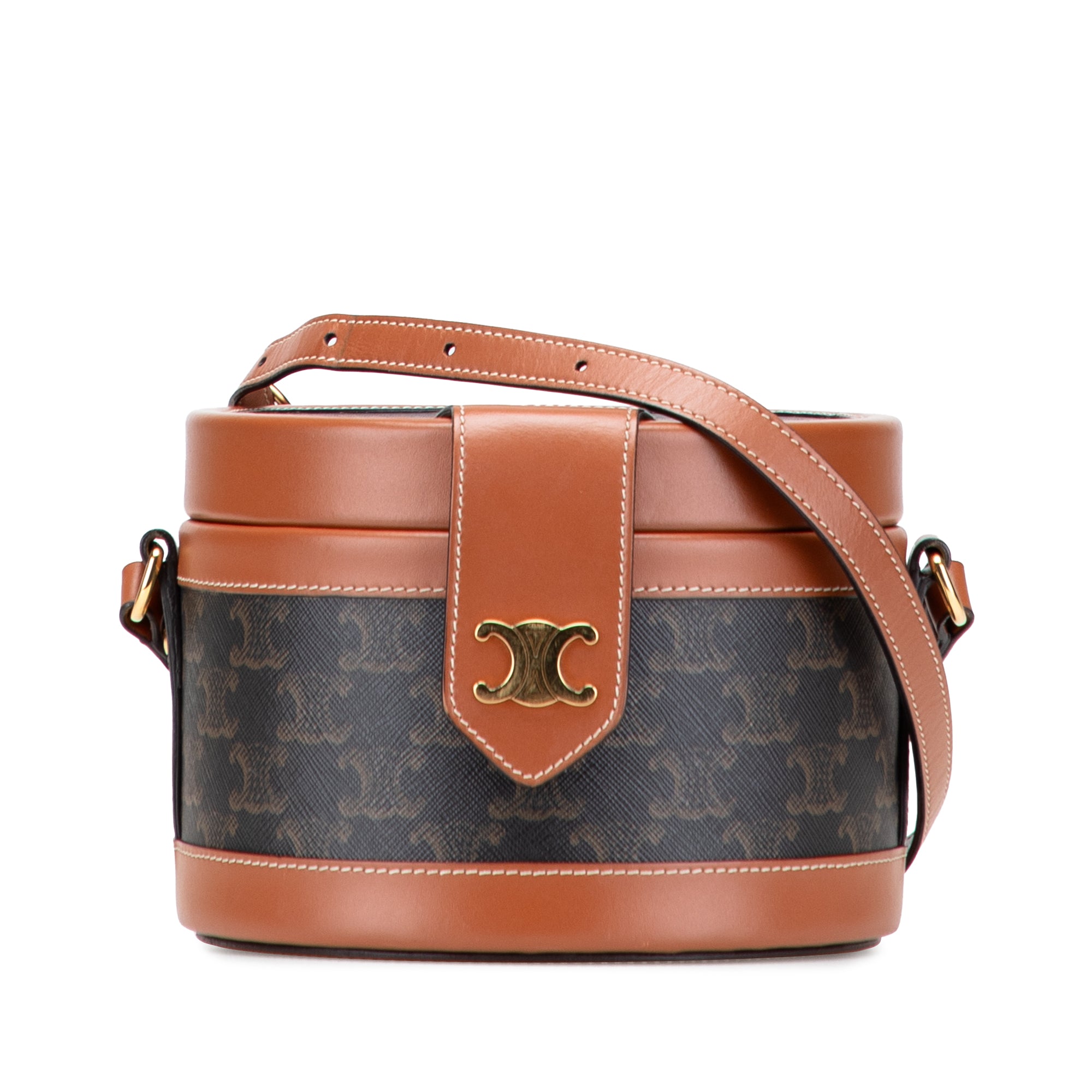 Medium Triomphe Coated Canvas Tambour Crossbody