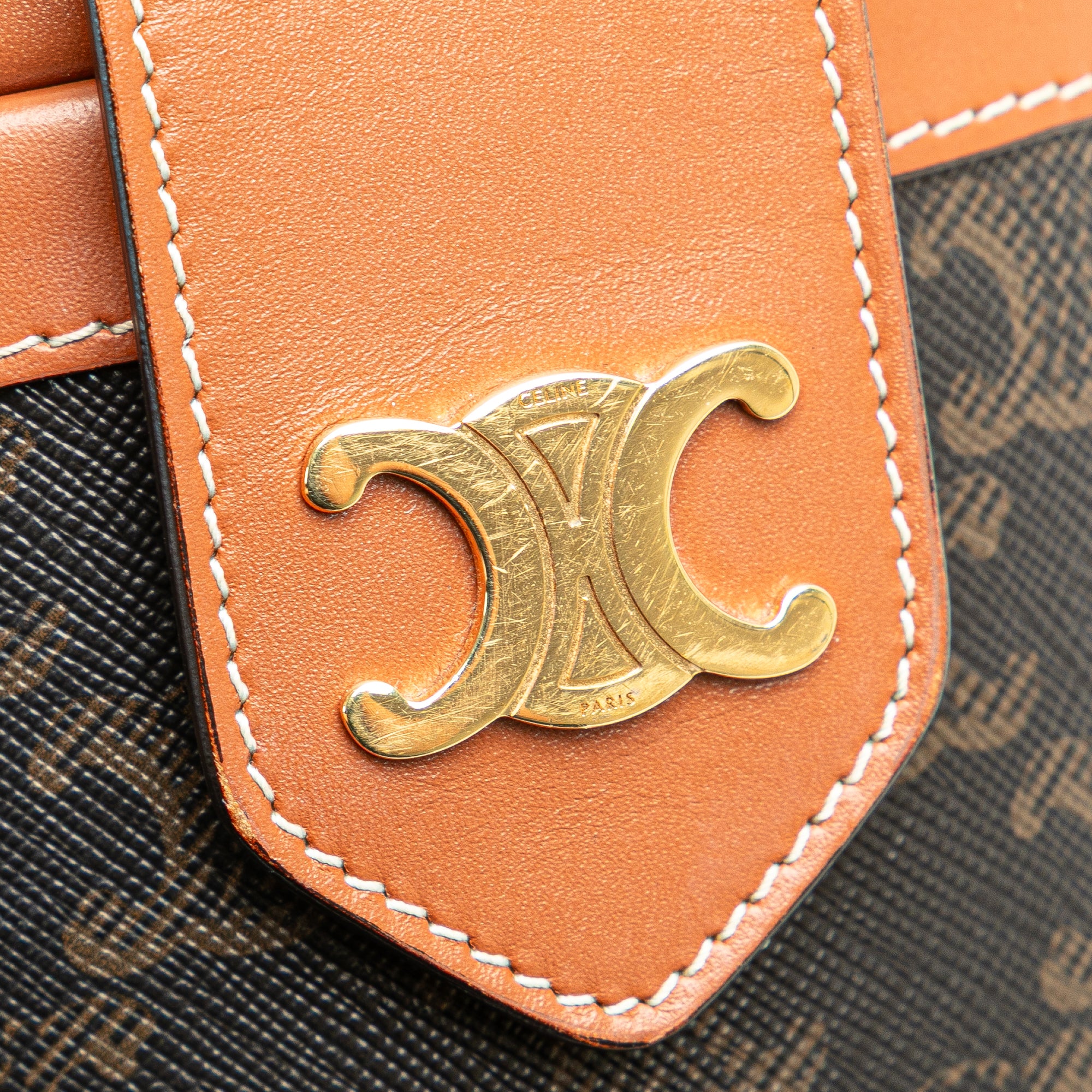 Medium Triomphe Coated Canvas Tambour Crossbody