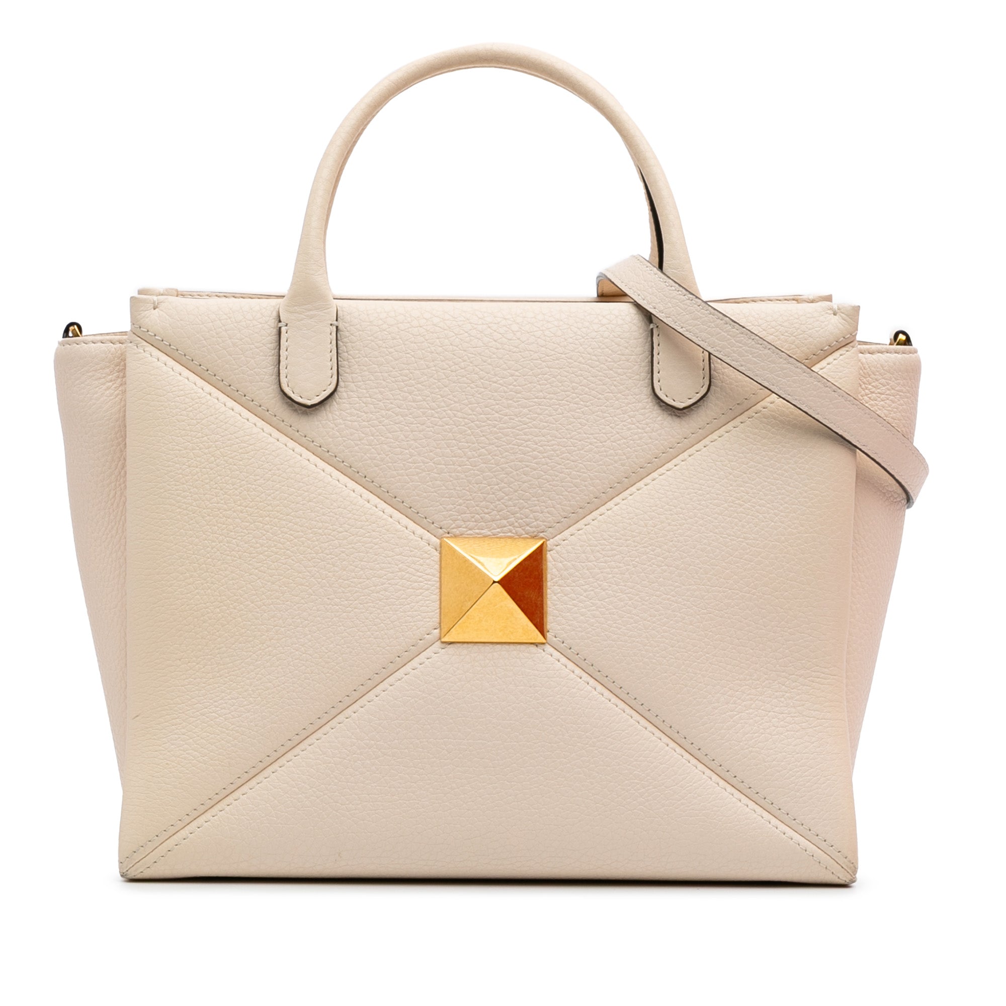 Medium Leather One Stud Top Handle Bag