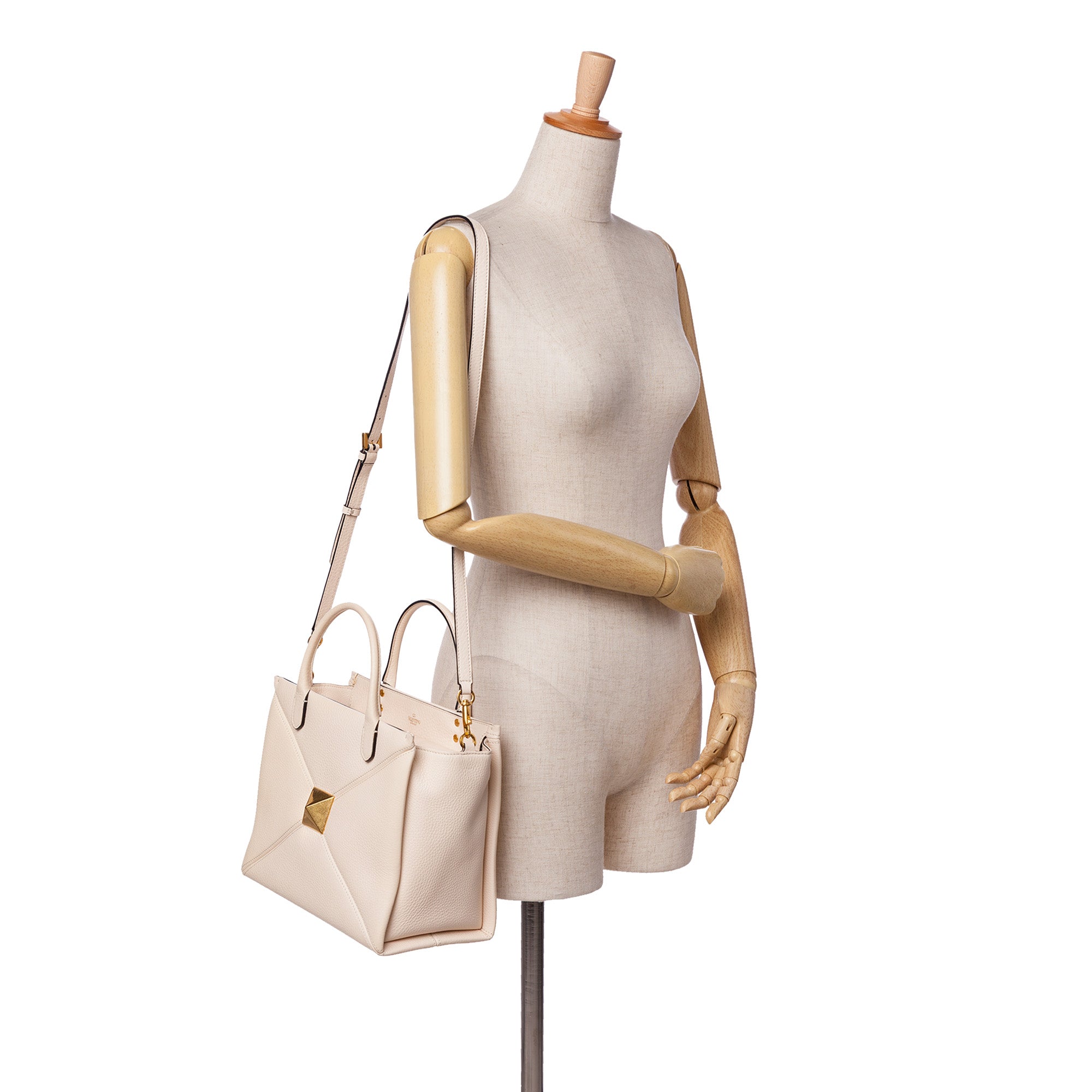 Medium Leather One Stud Top Handle Bag