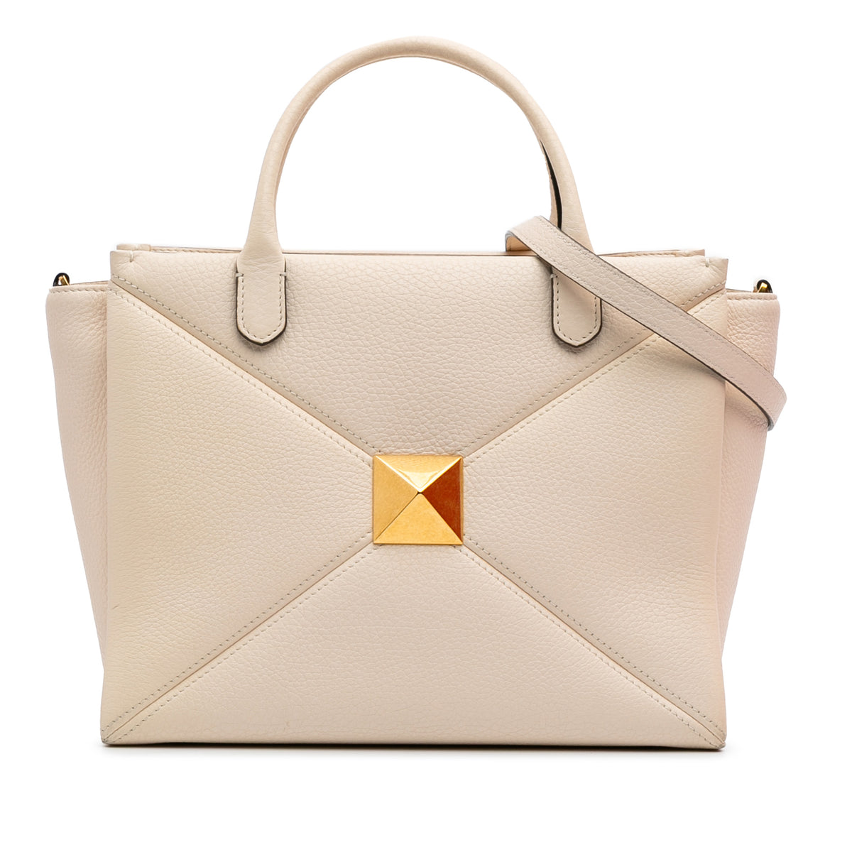 Medium Leather One Stud Top Handle Bag
