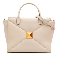 Medium Leather One Stud Top Handle Bag