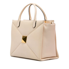 Medium Leather One Stud Top Handle Bag