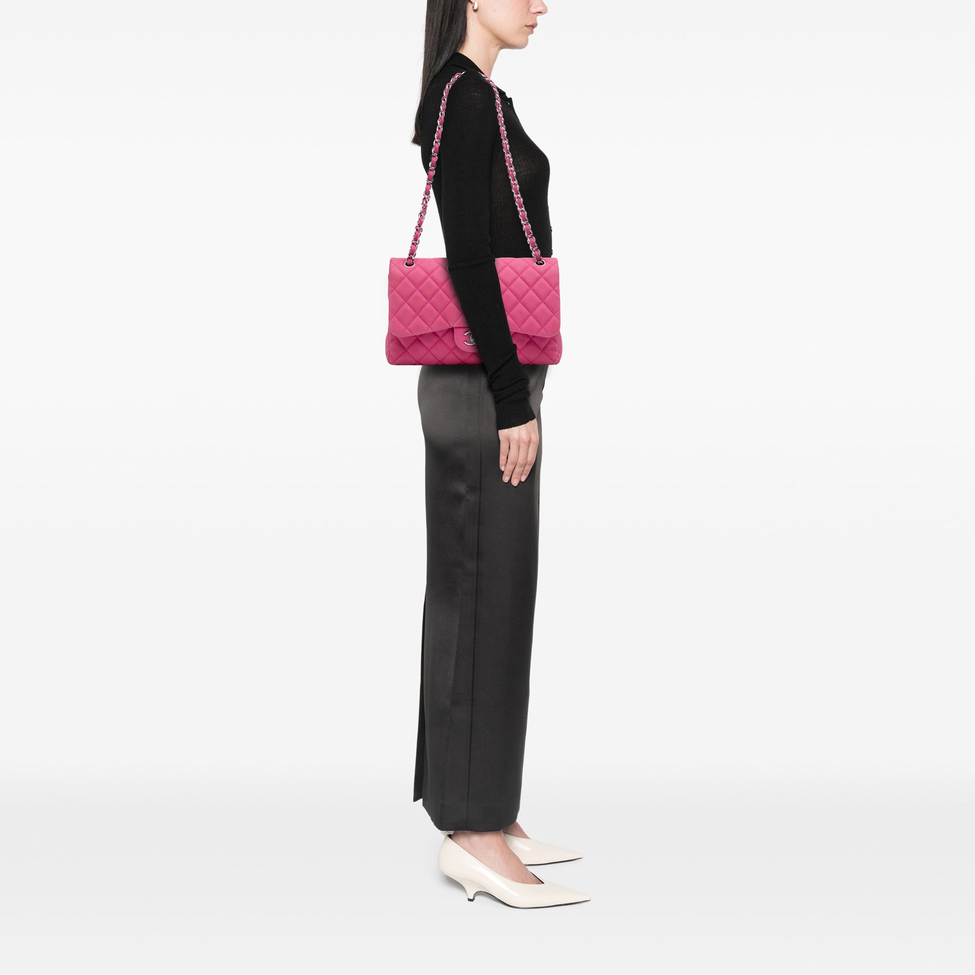 Jumbo Classic Caviar Double Flap