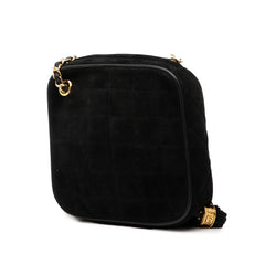 CC Quilted Suede Diamon Tassel Bag