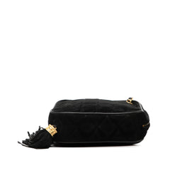 CC Quilted Suede Diamon Tassel Bag