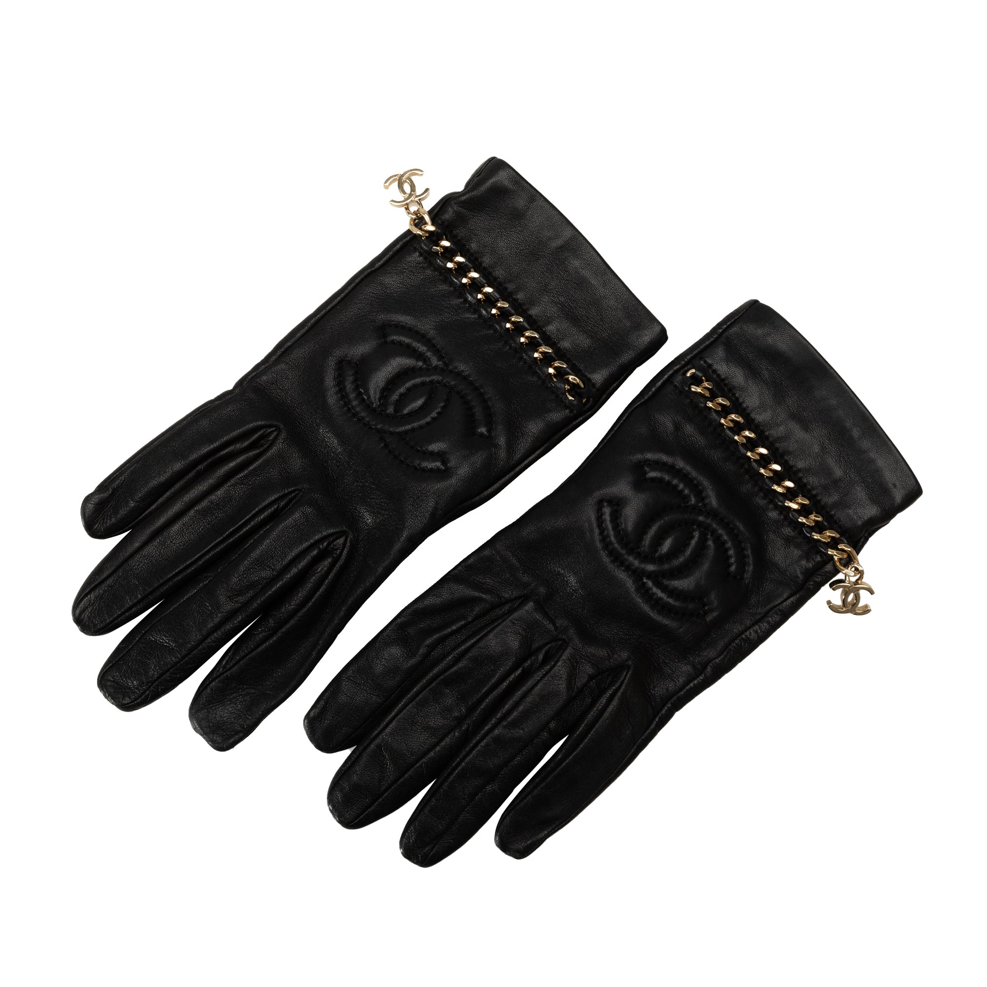 Lambskin CC Chain Link Gloves_0
