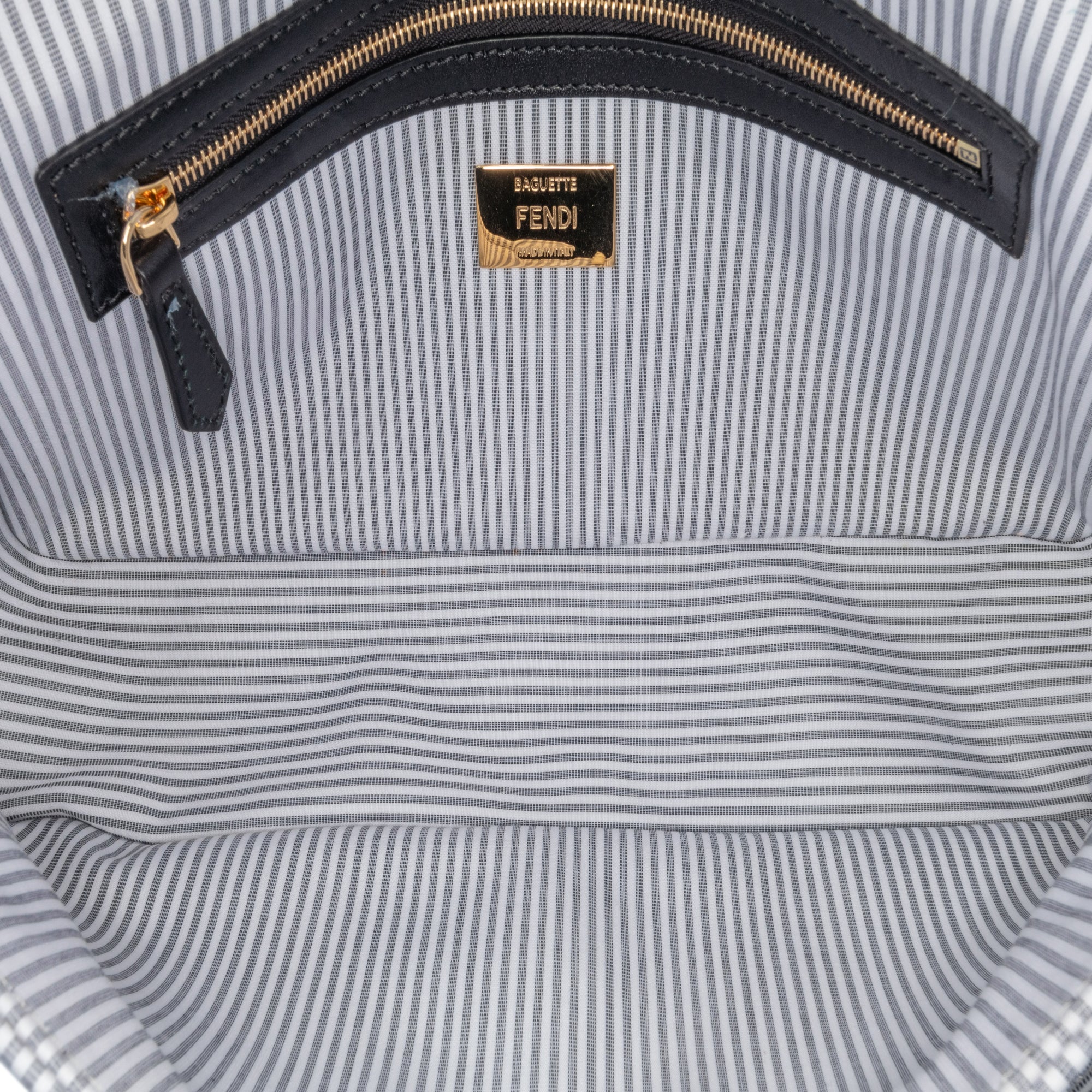 Striped Jersey Baguette Satchel