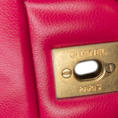 Mini Square Classic Lambskin Pearl Crush Single Flap