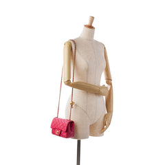 Mini Square Classic Lambskin Pearl Crush Single Flap