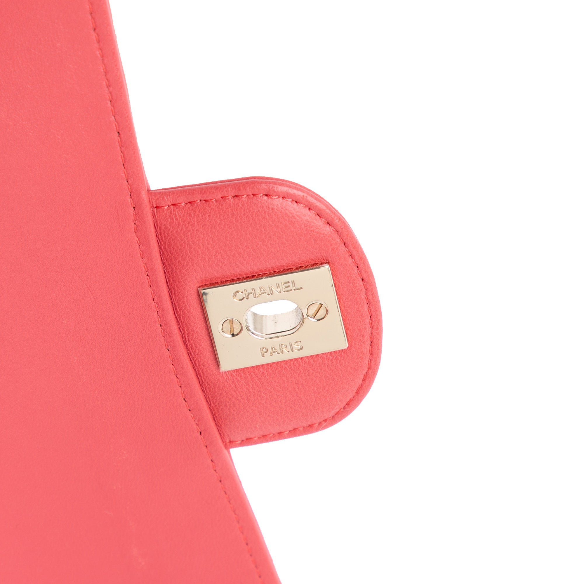 Medium Classic Chevron Lambskin Double Flap