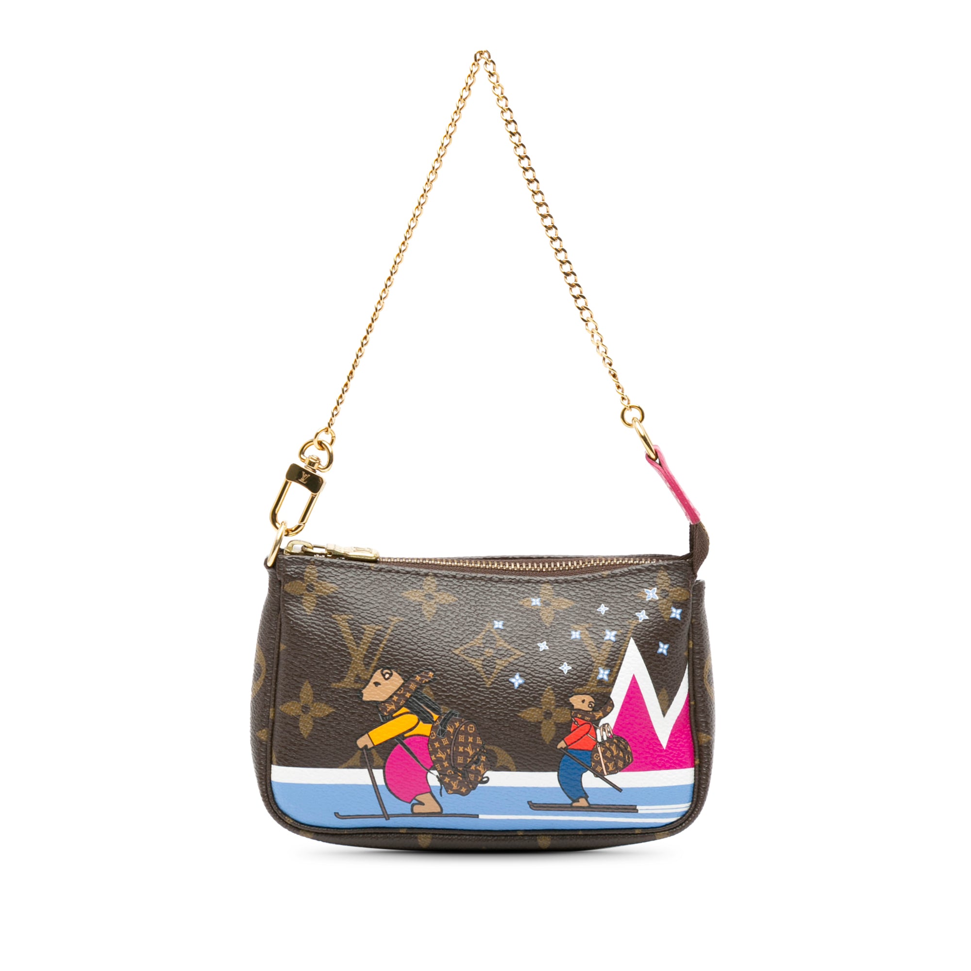 Monogram Bears on Skis Christmas Animation Mini Pochette Accessories