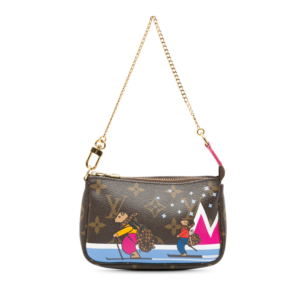 Monogram Bears on Skis Christmas Animation Mini Pochette Accessories