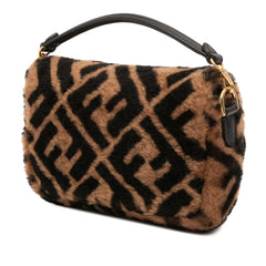 Mini Zucca Shearling Chain Baguette Satchel
