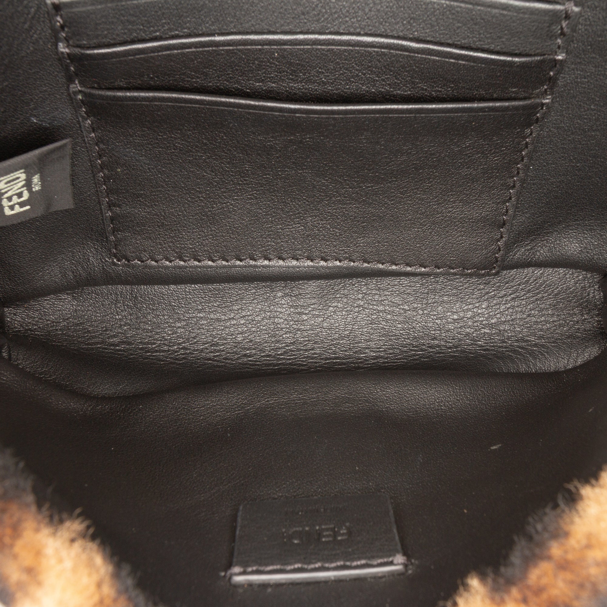 Mini Zucca Shearling Chain Baguette Satchel