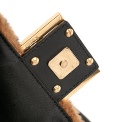 Mini Zucca Shearling Chain Baguette Satchel