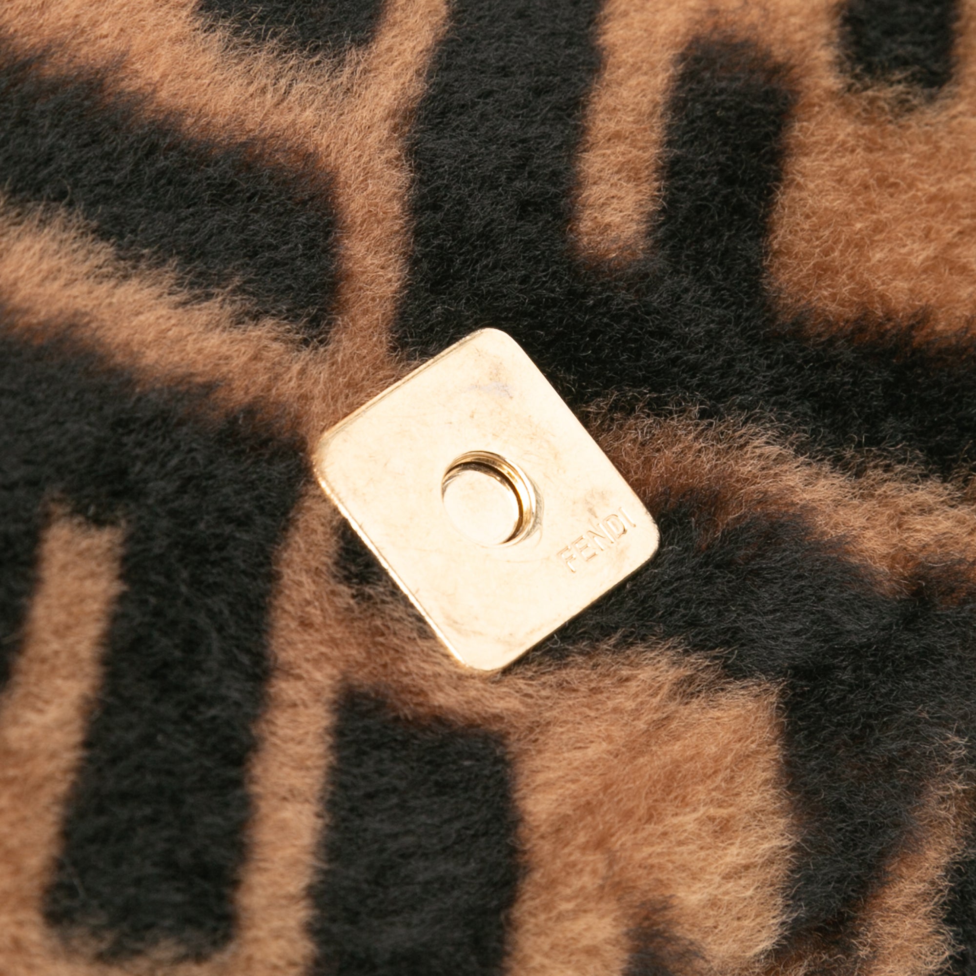 Mini Zucca Shearling Chain Baguette Satchel