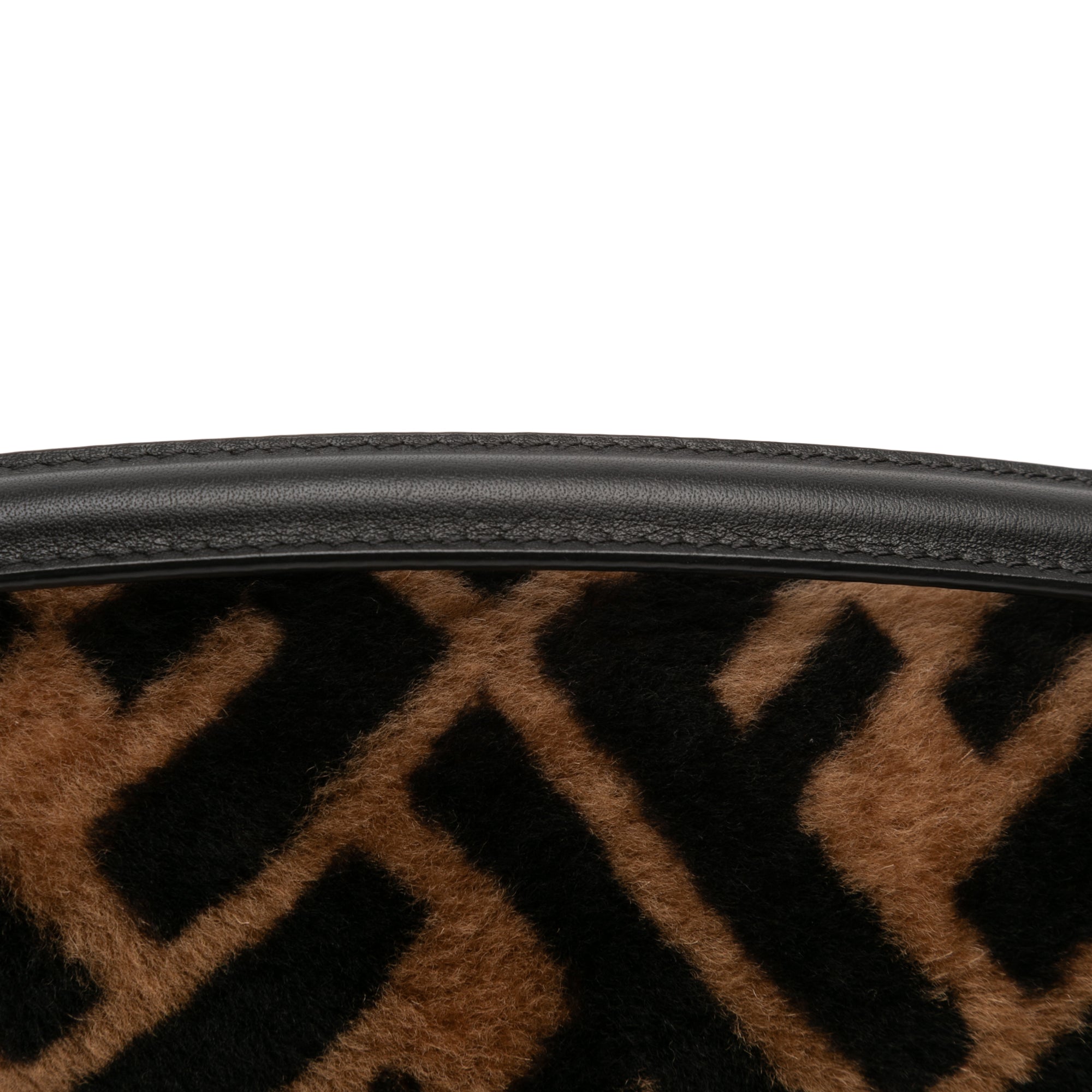 Mini Zucca Shearling Chain Baguette Satchel