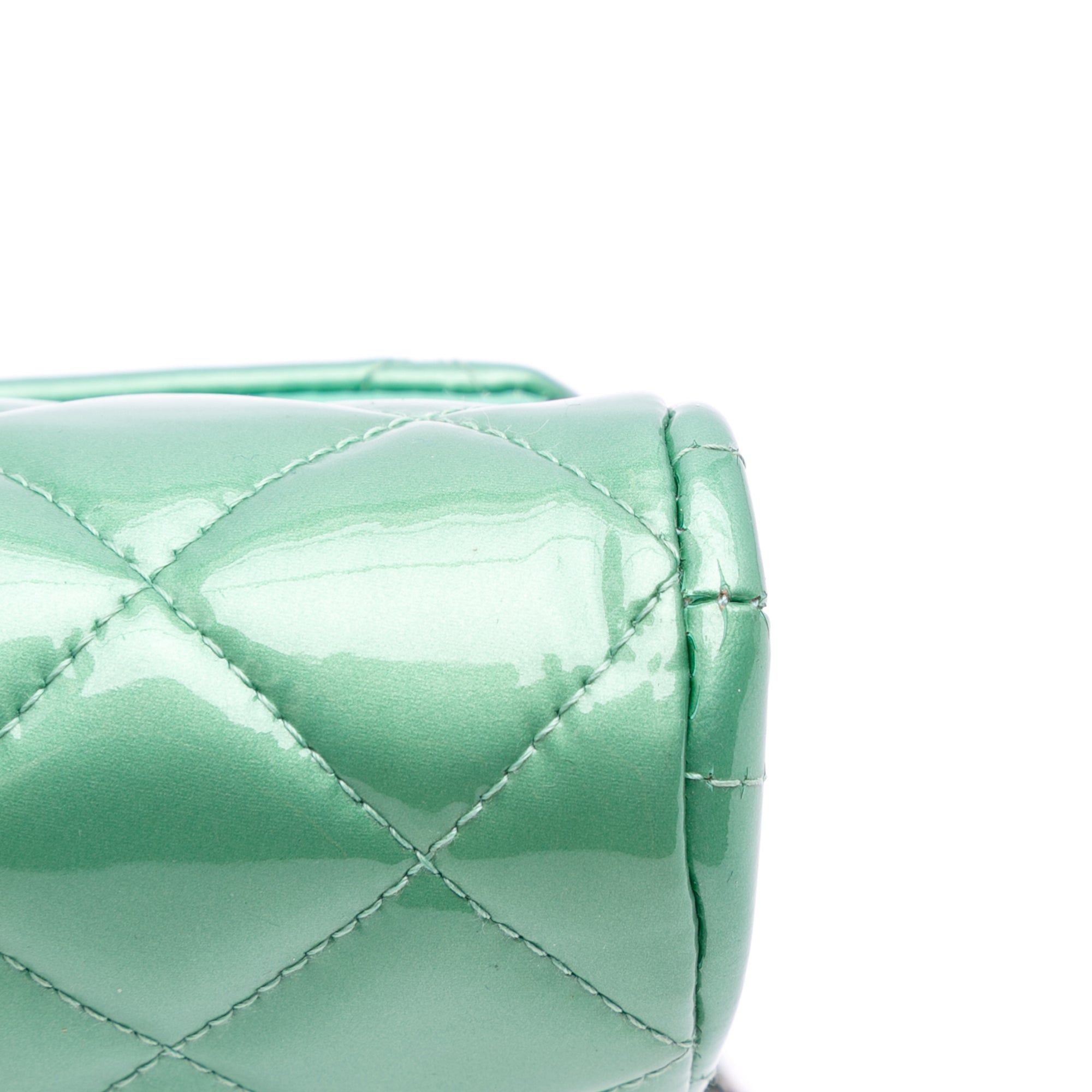 Quilted Patent New Clutch on Chain