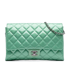 Quilted Patent New Clutch on Chain