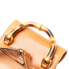 Leather Bamboo Drawstring Backpack