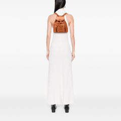 Leather Bamboo Drawstring Backpack