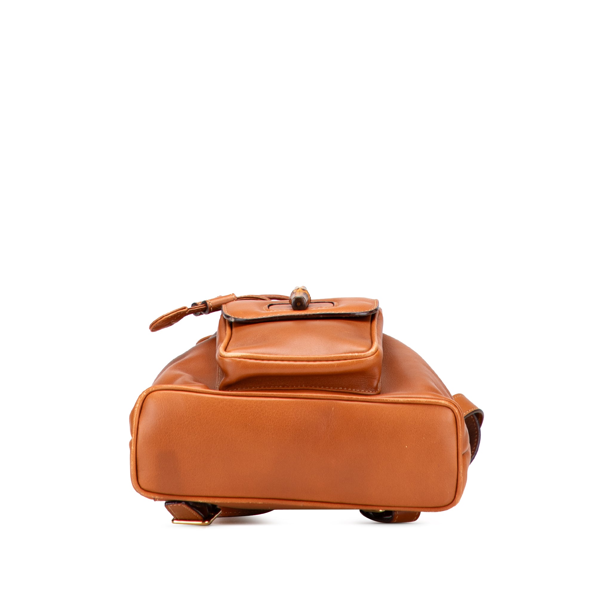 Leather Bamboo Drawstring Backpack