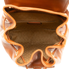 Leather Bamboo Drawstring Backpack