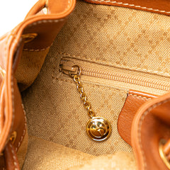 Leather Bamboo Drawstring Backpack