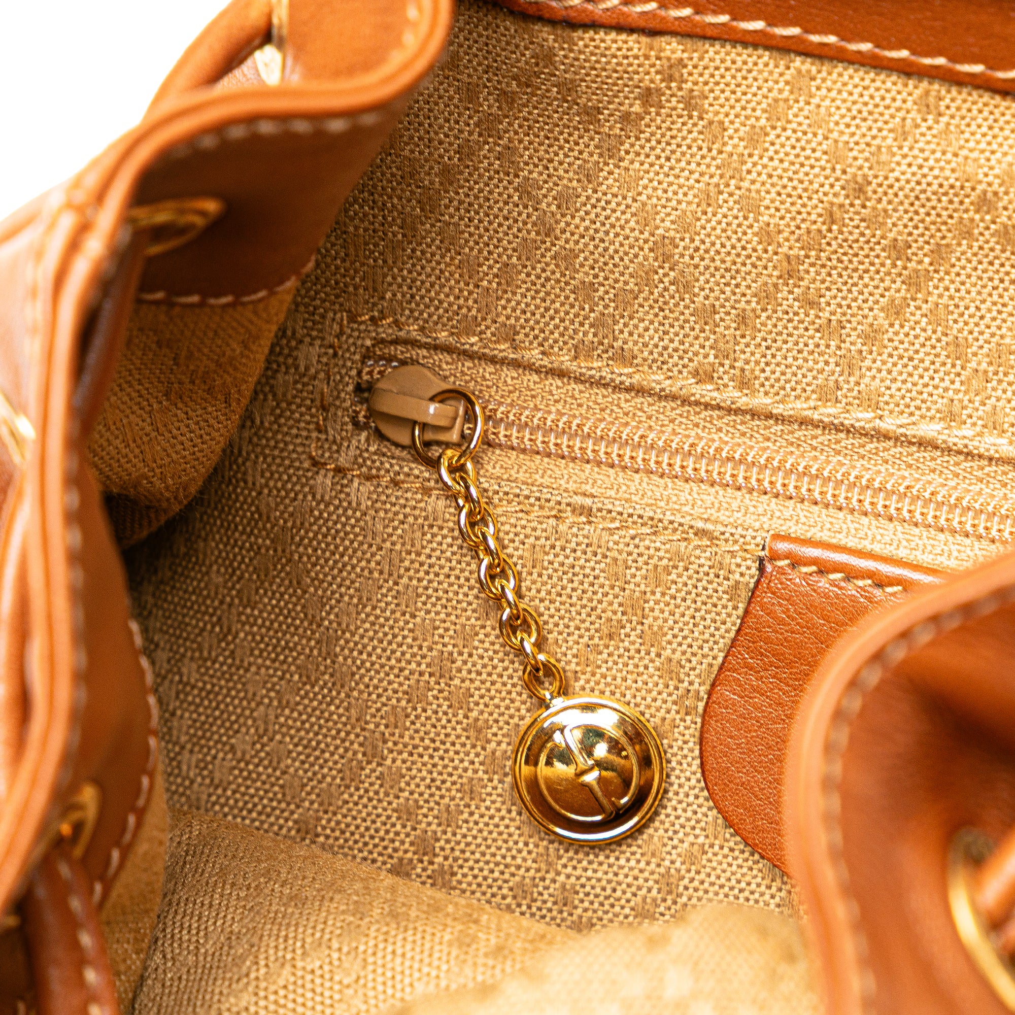 Leather Bamboo Drawstring Backpack