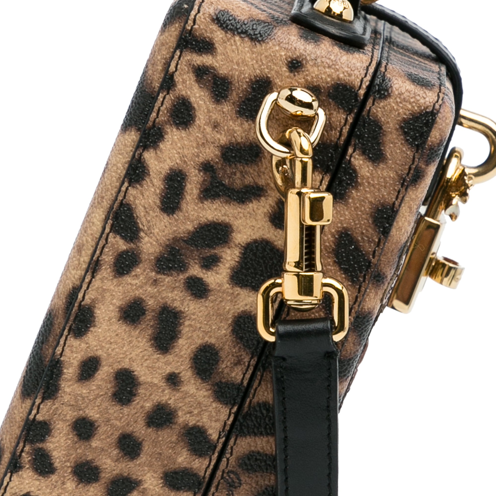 Leopard Embroidered Box Satchel