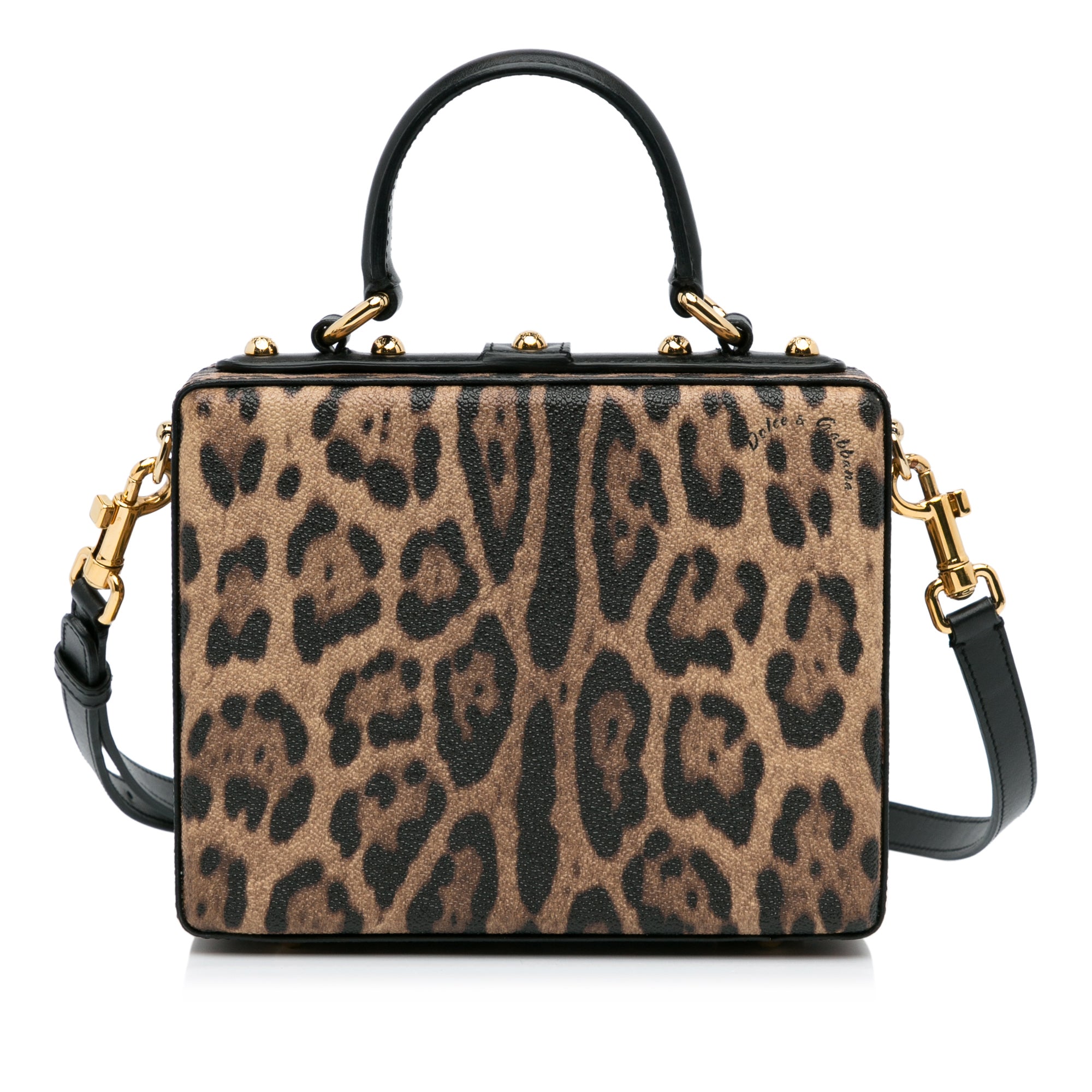 Leopard Embroidered Box Satchel