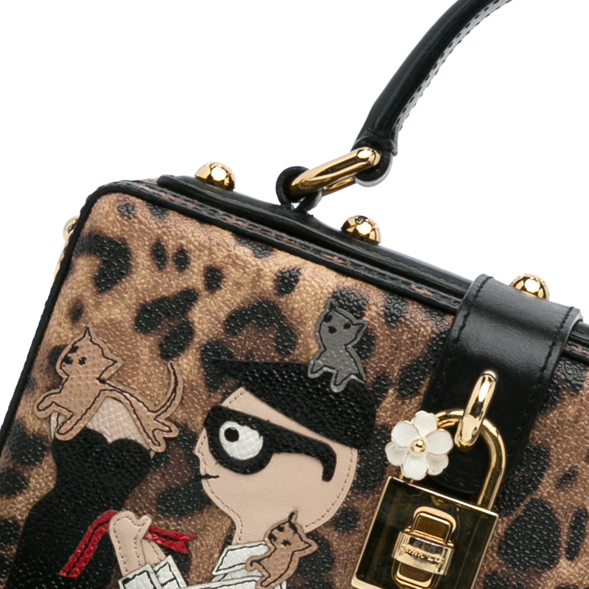 Leopard Embroidered Box Satchel