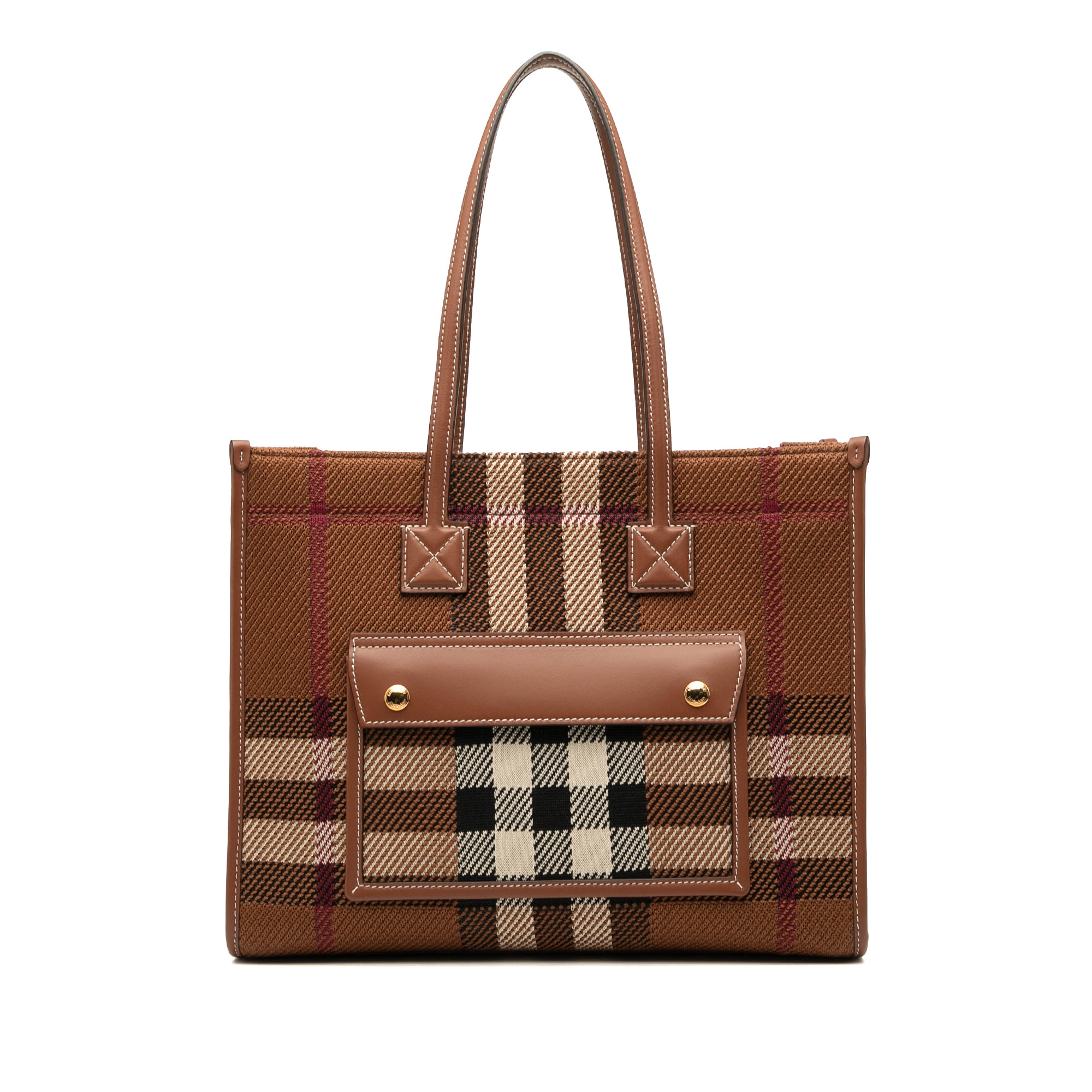 Small Mega Check Canvas Freya Tote