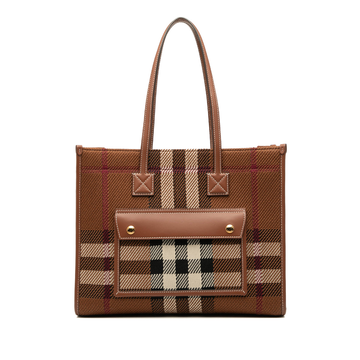 Small Mega Check Canvas Freya Tote